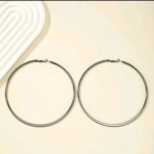Simple Gun Black Hoop Earrings